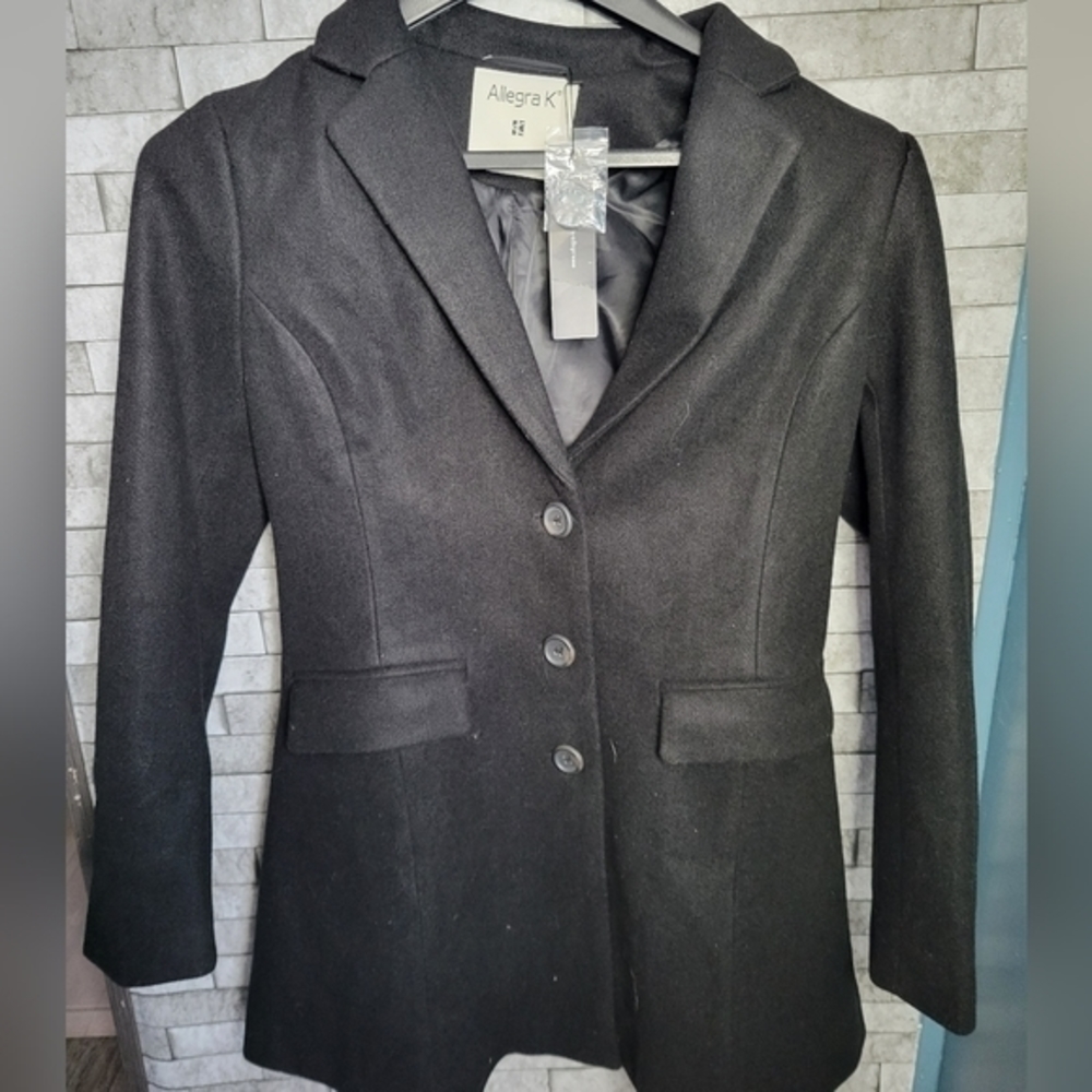Allegra K NWT size‎ Medium black Trench coat